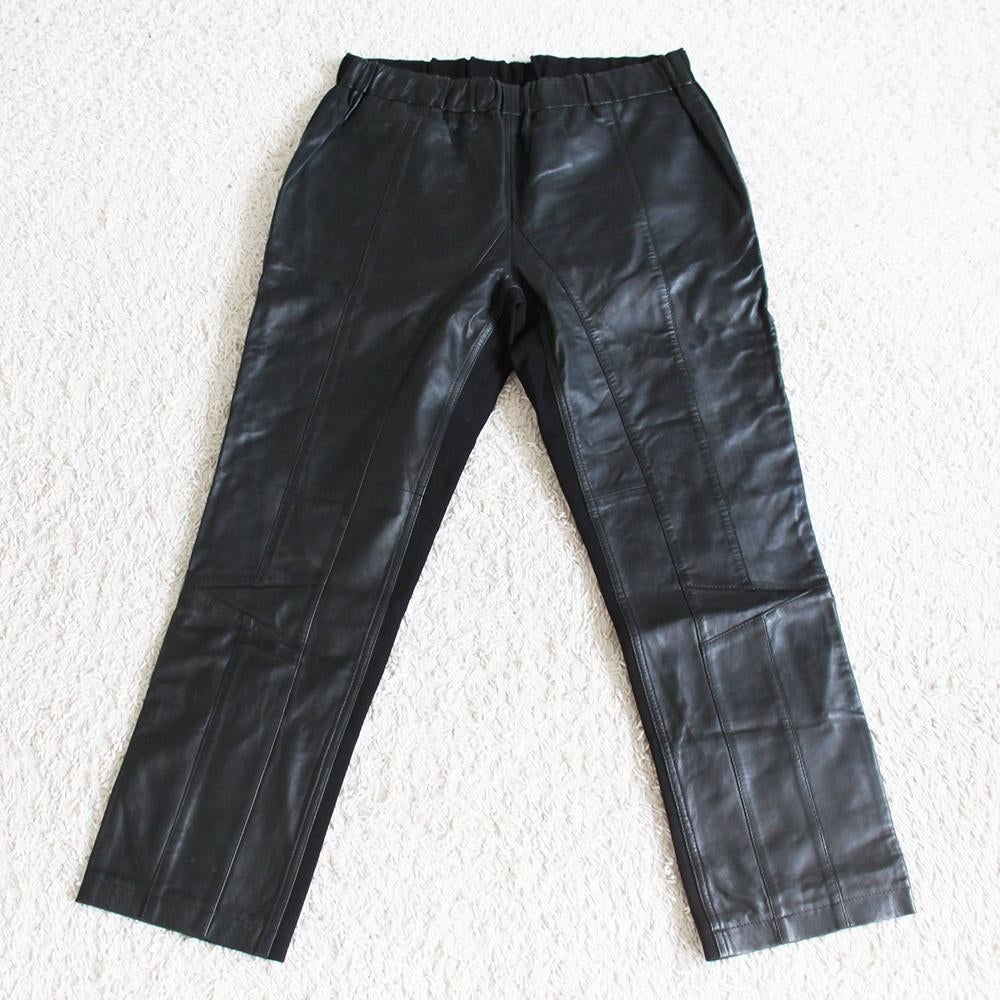 Prachtige Lams Leren Que Broek - 89 (Maat 42) € 95,-, Zwart, Maat 42/44 (L), Ophalen of Verzenden, Zo goed als nieuw