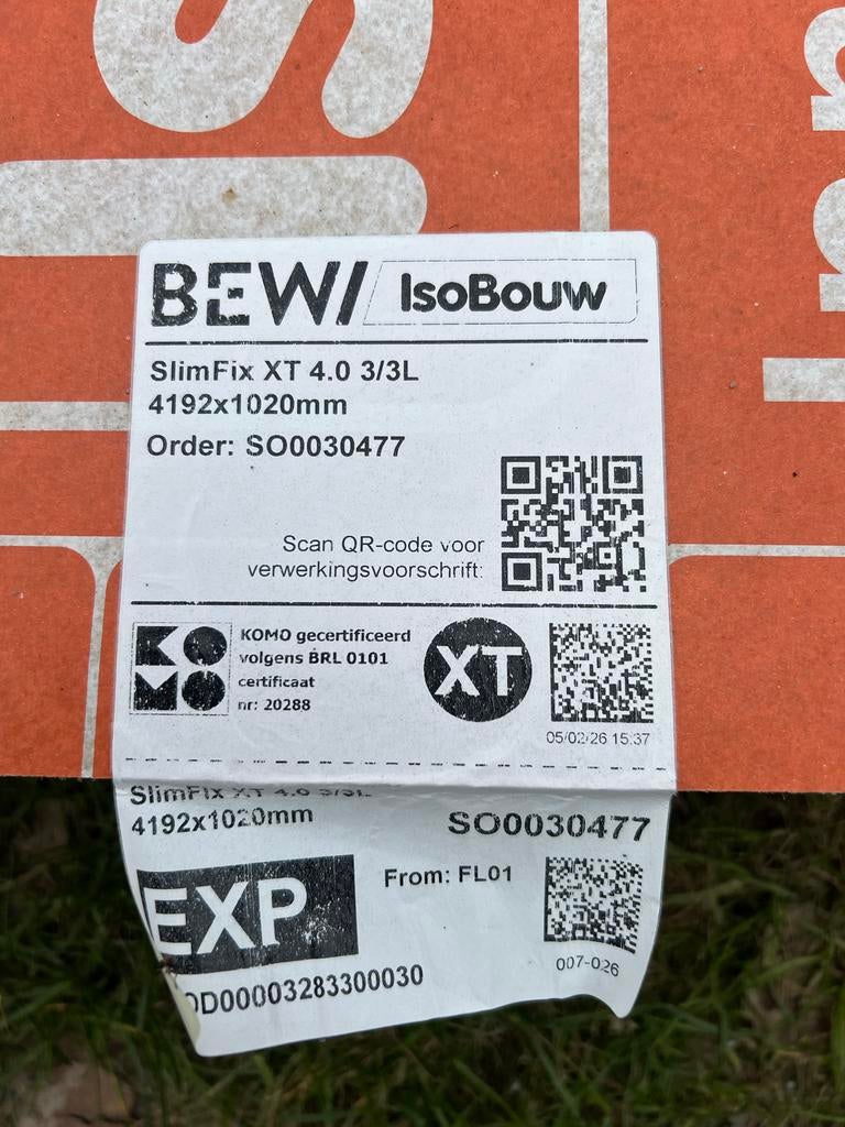 BEWI IsoBouw SlimFix XT 4.0 Dakisolatieplaten, Doe-het-zelf en Verbouw, Isolatie en Afdichting, Nieuw, Dakisolatie, Hardschuim (Pir)