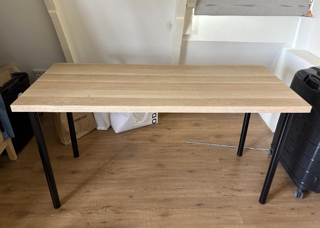 Bureau / Oak desk IKEA (140x60 cm), Ophalen, Gebruikt, Hout, IKEA