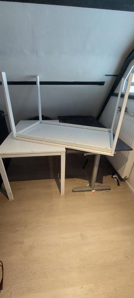 2x wit metalen frame tafels 75x125 ikea melltorp, Huis en Inrichting, Ophalen, Rechthoekig, 50 tot 100 cm, 50 tot 100 cm