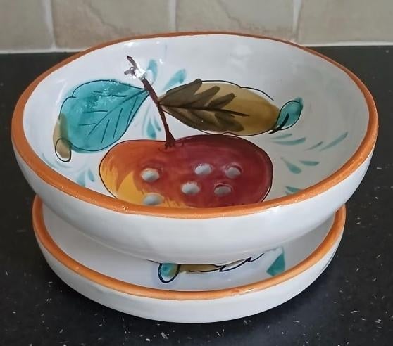 Fruittest met onderbord Griekenland, Huis en Inrichting, Overige typen, Ophalen of Verzenden, Zo goed als nieuw, Overige stijlen