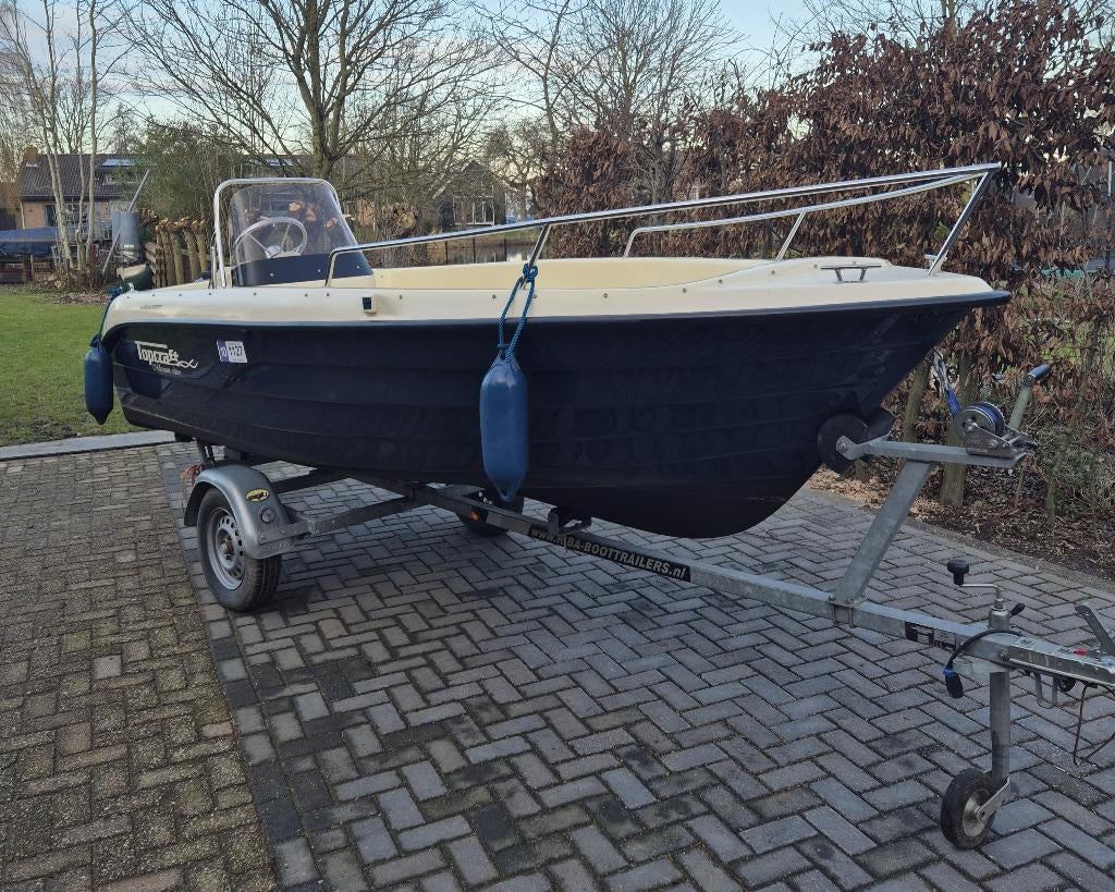 Topcraft 440 Millennium + trailer + Mercury 9.9pk, Ophalen, Gebruikt, Tot 10 pk, 3 tot 6 meter
