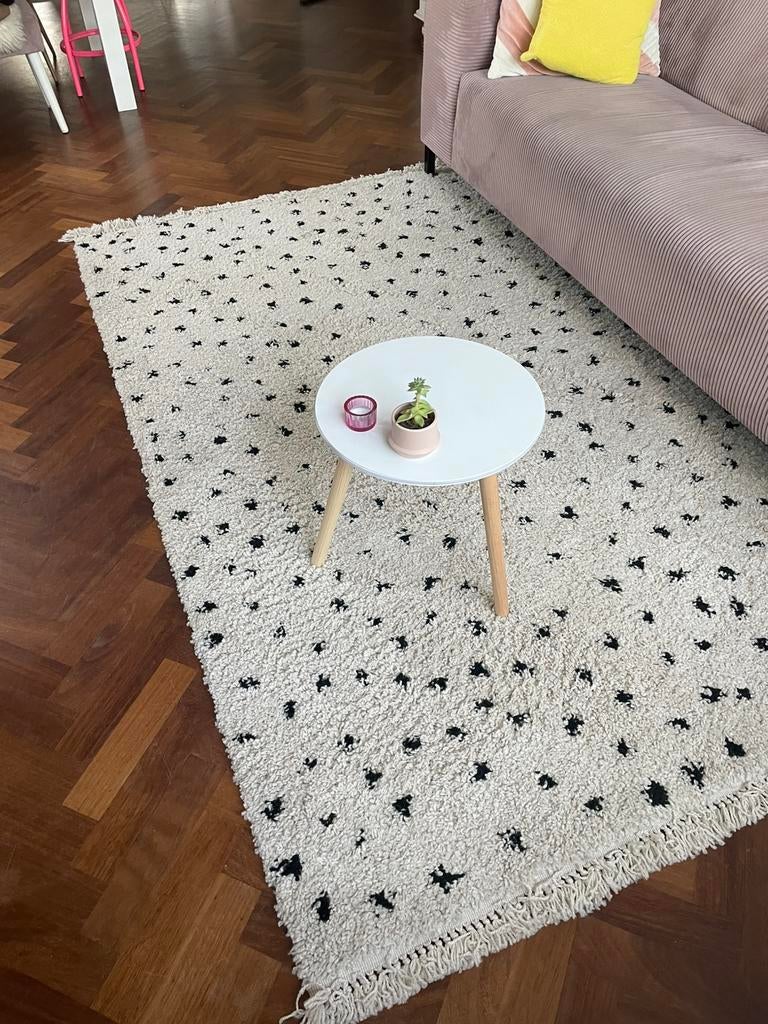 Vloerkleed kleed hoogpolig stippen tapijt 160x230, Ophalen, Hip modern scandinavisch, 150 tot 200 cm, Crème