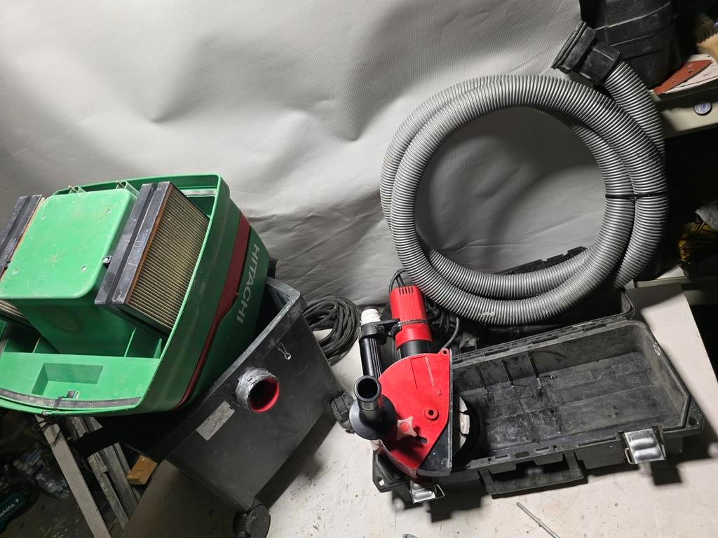 Hitachi bouwstofzuiger +interdynamics muurfrees sleuvenfrees, Verzenden, N.v.t, N.v.t, N.v.t