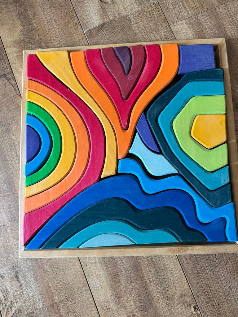 Grimm's houten puzzel regenboog, Ophalen of Verzenden, Gebruikt, Overige typen