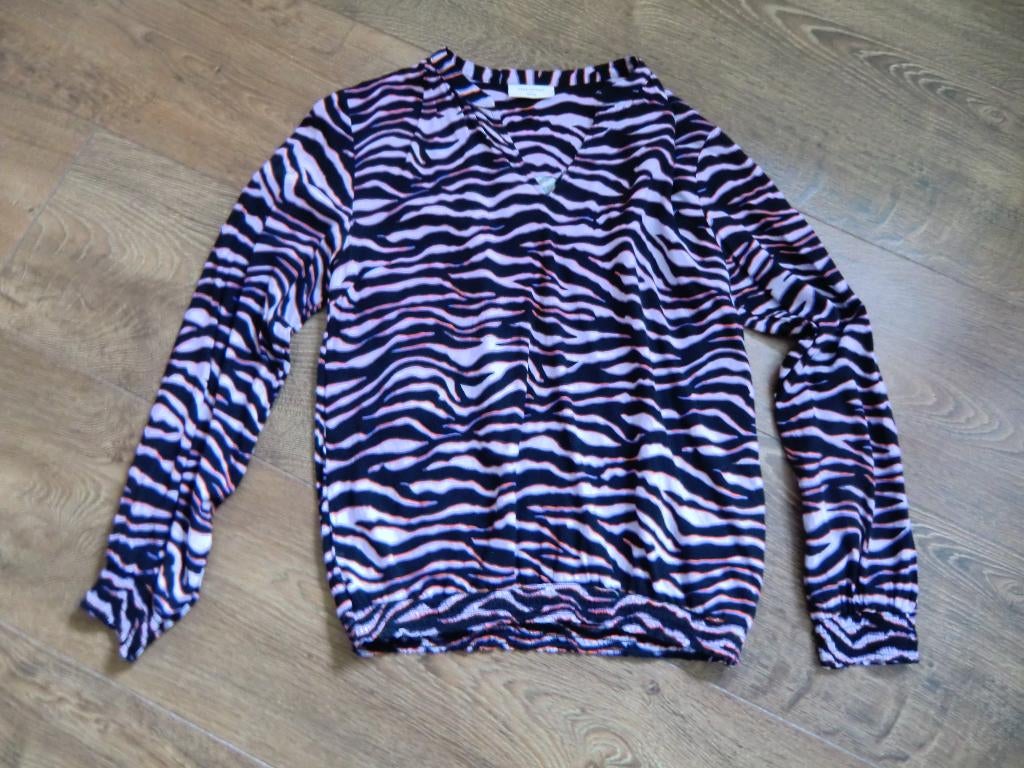 Paars/zwarte blouse Freequent maat M, Maat 38/40 (M), Freequent, Paars, Ophalen of Verzenden