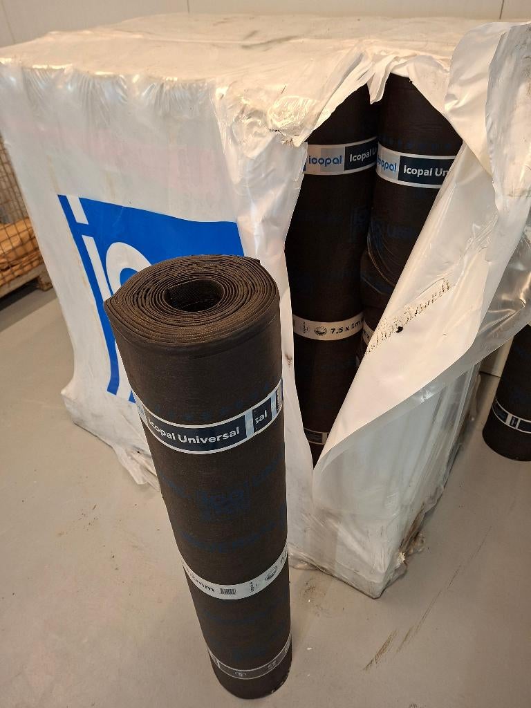dakbedekking Icopal Universal 7,5x1mtr, Doe-het-zelf en Verbouw, Ophalen, Overige materialen, Zwart, Nieuw