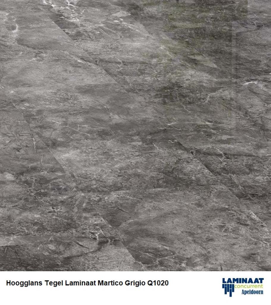 Hoogglans Tegel Laminaat Martico Grigio Q1020 81cm X 40cm, Huis en Inrichting, Stoffering | Vloerbedekking, Nieuw, Laminaat, Grijs
