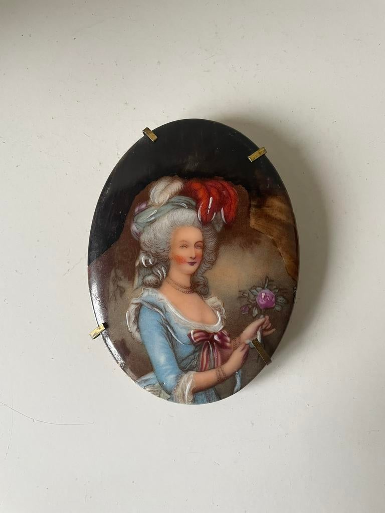 Limoges, porselein miniatuur schilderij, jaren 1920, Ophalen of Verzenden