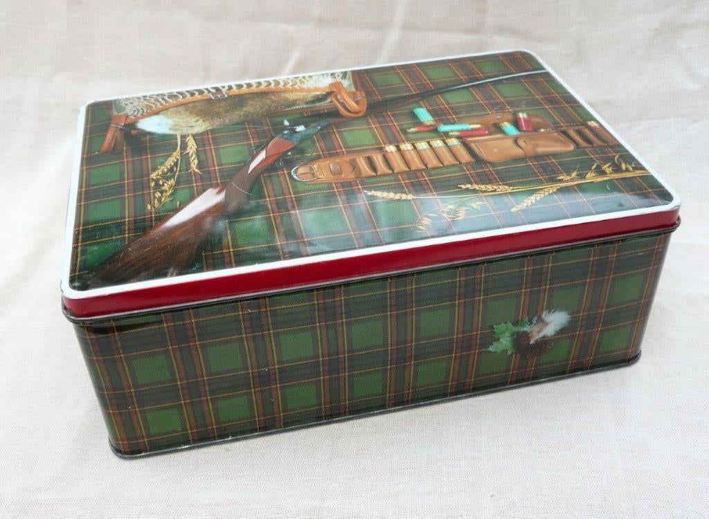 blik (leeg) van Melle Rotterdam snoepblik met jachtmotief, Verzamelen, Blikken, Ophalen of Verzenden, Gebruikt, Koek(jes)