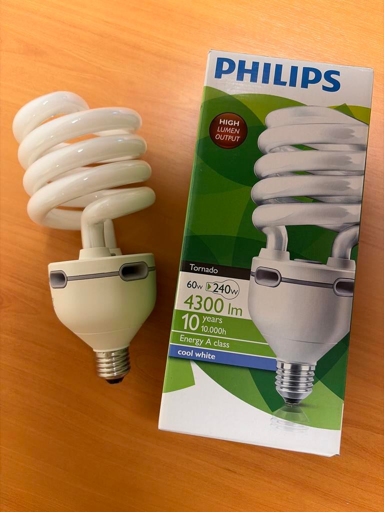 6 x Philips Tornado 60W Spaarlamp - Nieuw!, 60 watt of meer, Nieuw, Spaarlamp, E27 (groot)