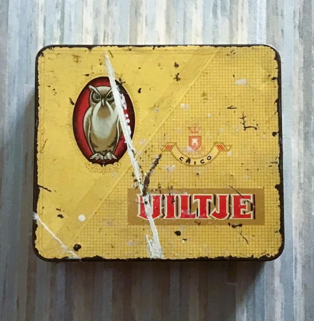 Sigarenblikje van Uiltje, Verzamelen, Blikken, Ophalen of Verzenden, Gebruikt, Overige, Overige merken