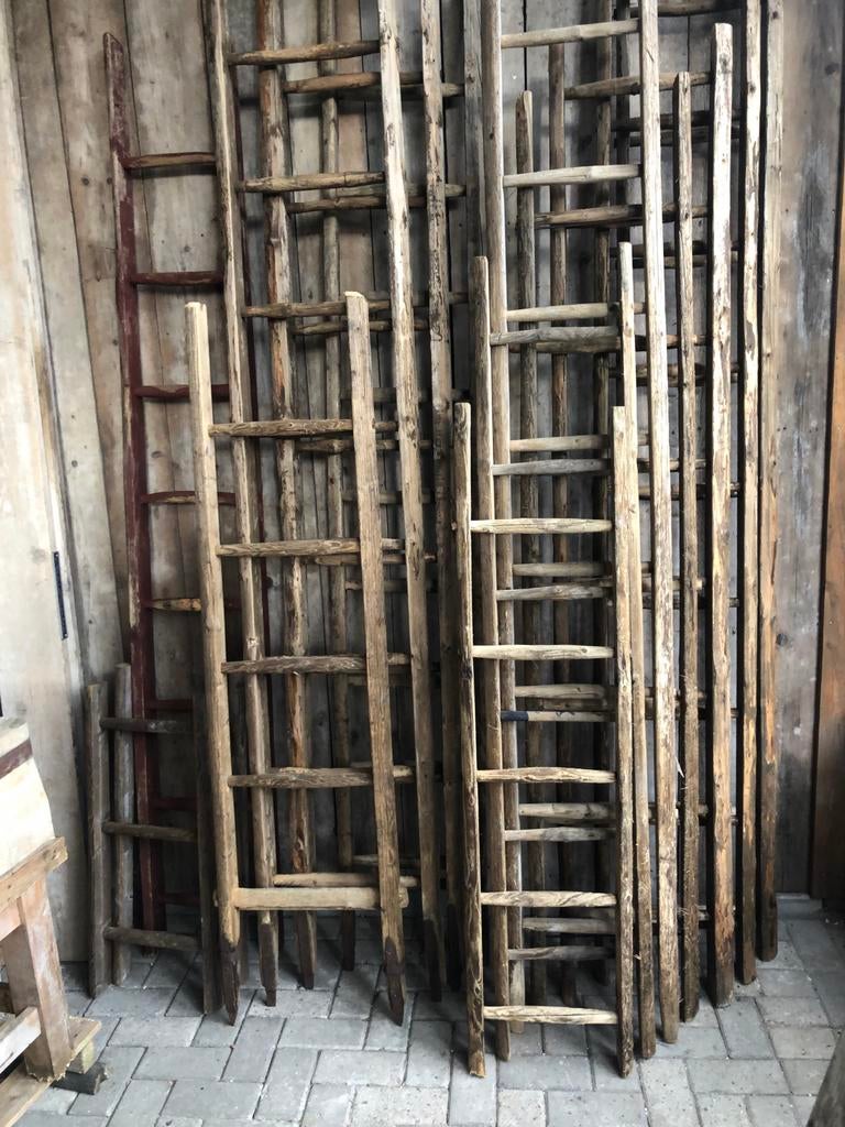 Oude houten plukladders - decoratie, Ophalen of Verzenden