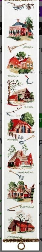 borduurpatroonen groeimeters en schellekoord boerderijen, Ophalen of Verzenden, Zo goed als nieuw, Handborduren, Patroon