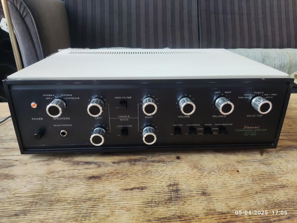 Sansui AU-555 Stereo Versterker (vaste prijs), Overige merken, Ophalen of Verzenden, Zo goed als nieuw, 60 tot 120 watt