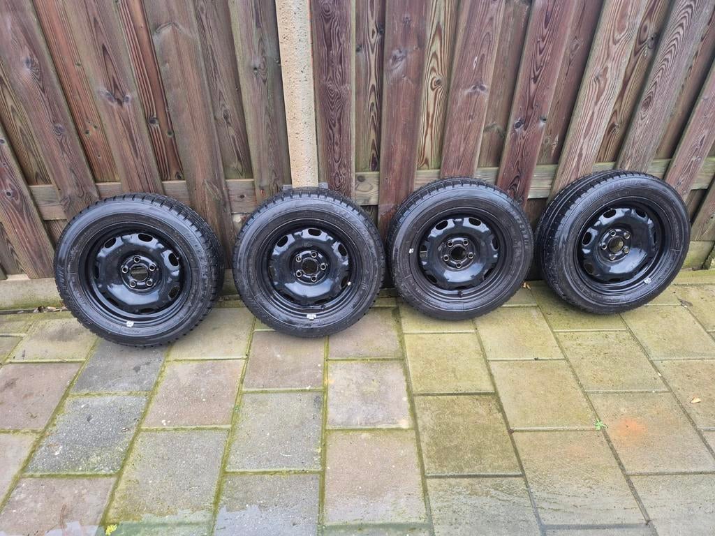 Stalen wielen met banden 14 inch 5x steek, Ophalen, Gebruikt
