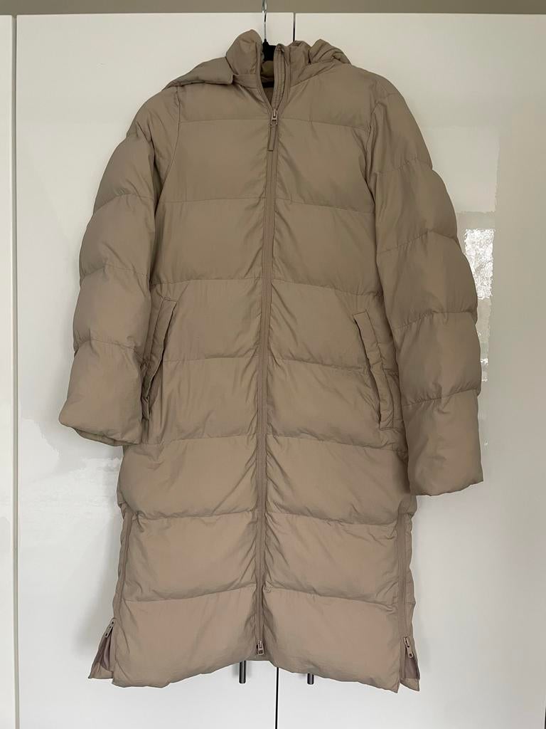 Yaya Gewatteerde Lange Jas - Maat 34, Kleding | Dames, Jassen | Winter, Ophalen of Verzenden, Maat 34 (XS) of kleiner, Beige