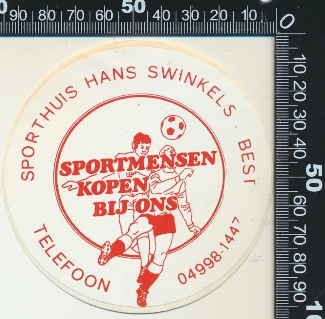 Sticker: Sporthuis Hans Swinkels - Best (2), Verzenden, Zo goed als nieuw, Sport