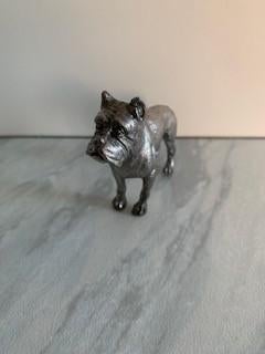 Zilver beeldje hond Boxer, Verzamelen, Beelden en Beeldjes, Zo goed als nieuw, Dier, Ophalen of Verzenden