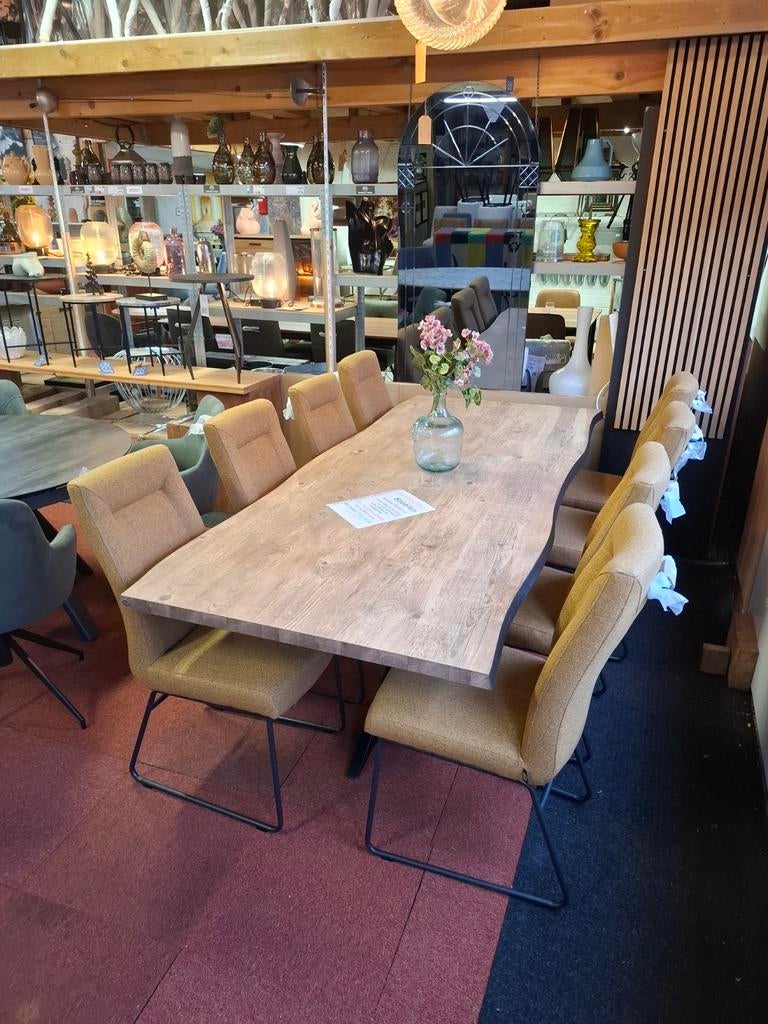 Nieuwe Tafel 240 x 100 cm, HPL, met boomstam effect, H&H, Ophalen, Overige materialen, 50 tot 100 cm, Vijf personen of meer