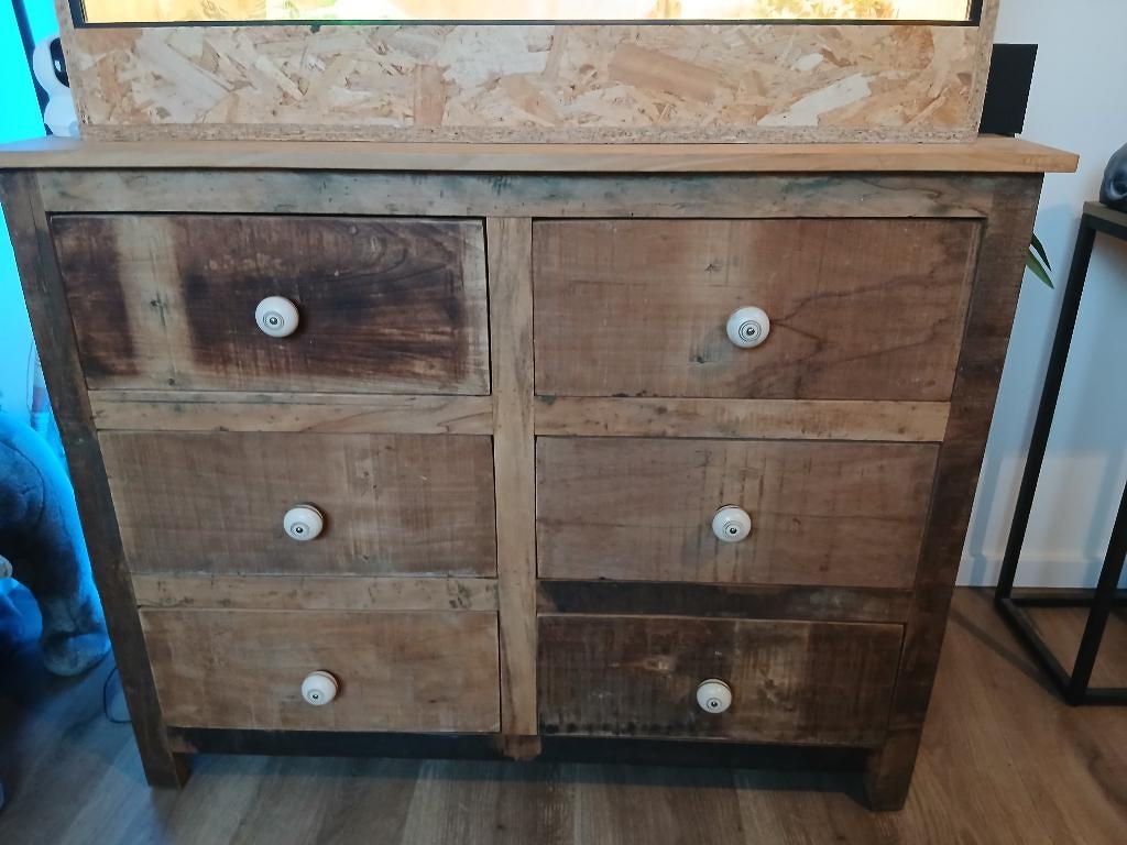 Commode van teak, Ophalen, Gebruikt, 50 tot 70 cm, 75 tot 100 cm