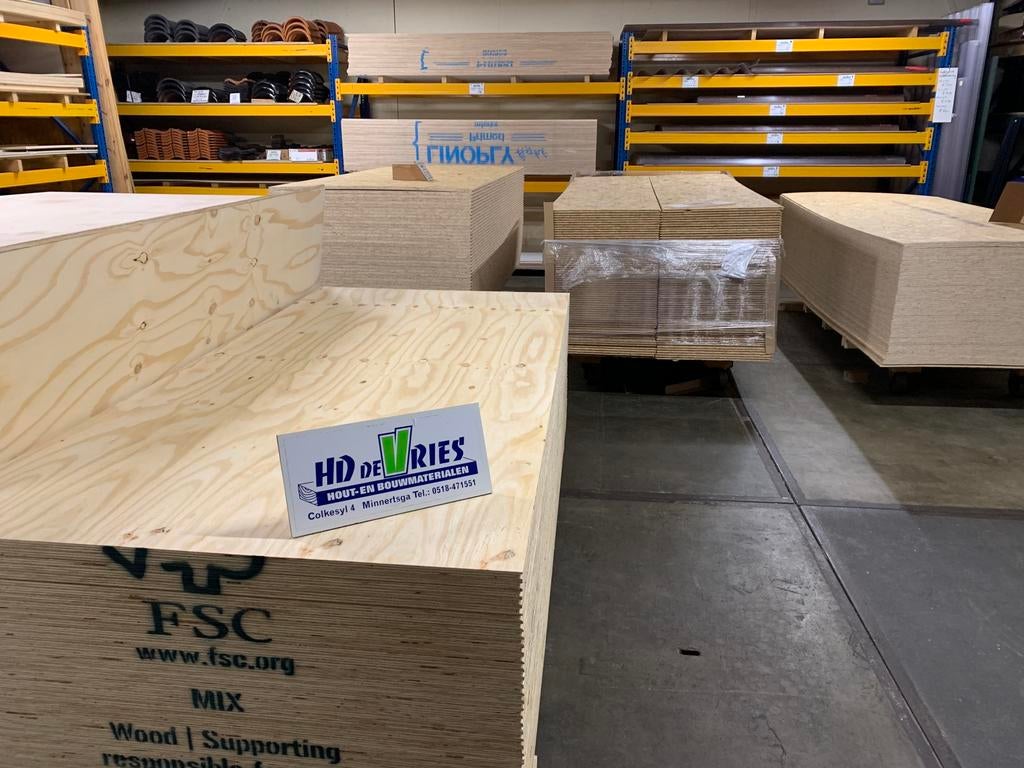 Underlayment platen 18mm. €28,50. Scherpe prijzen., Doe-het-zelf en Verbouw, Platen en Panelen, Ophalen, Nieuw