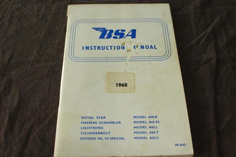 BSA A50 A65 500cc 650cc 1968 motorcycle instruction manual, Ophalen of Verzenden, Overige merken