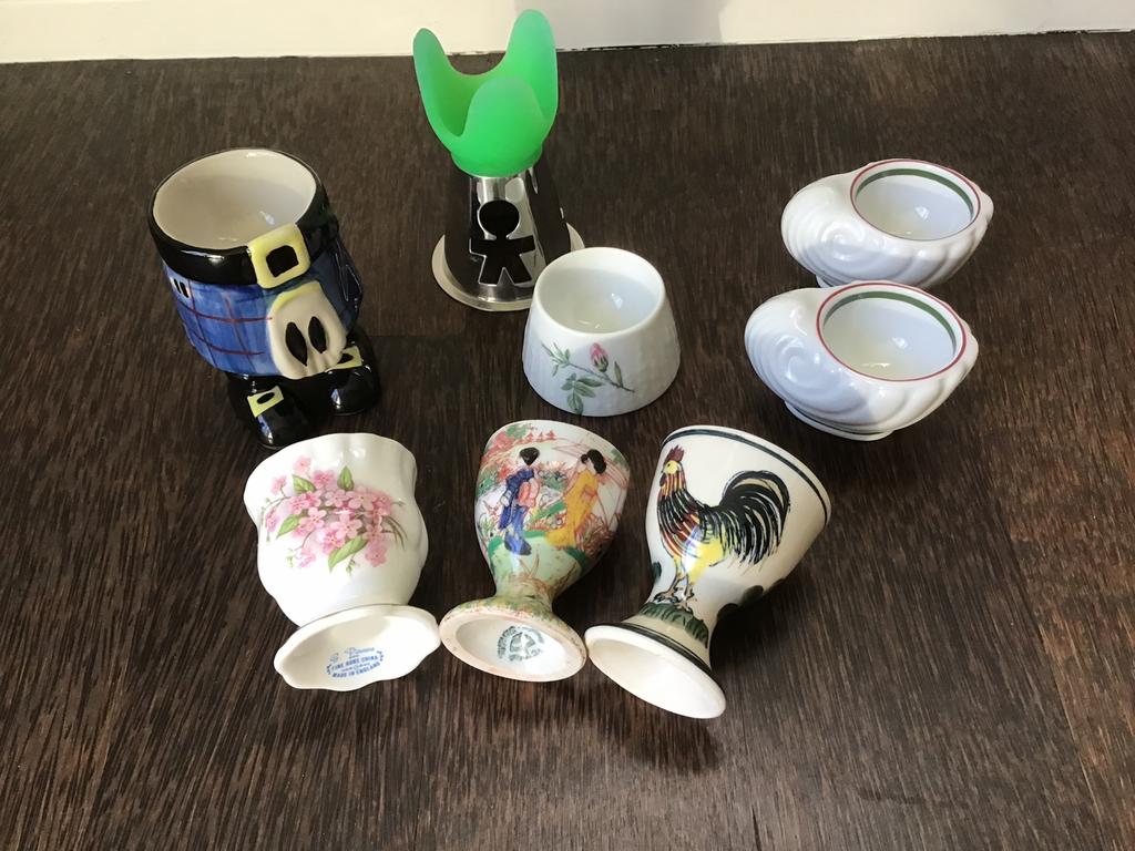 8 eierdopjes - Engels - Schots - Alessi - Schelpen - Japans, Ophalen of Verzenden