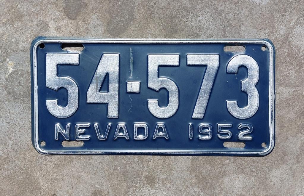 Kentekenplaat 1952 Nevada USA Nummerplaat Nummerbord, Ophalen of Verzenden, Gebruikt, Auto's