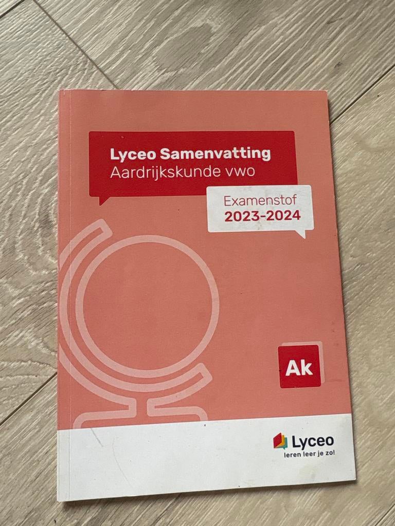 Lyceo Samenvatting Aardrijkskunde VWO Examenstof 2023-2024, Boeken, Schoolboeken, Ophalen of Verzenden, Nieuw, VWO, Aardrijkskunde