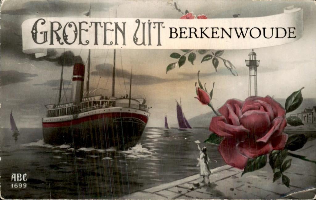 Berkenwoude - Stoomschip - Roos, Verzamelen, Ophalen of Verzenden, Voor 1920, Gelopen, Zuid-Holland