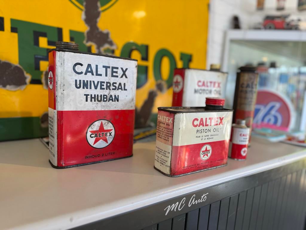 Caltex Olie Blikken - Vintage Collectibles, Verzamelen, Gebruikt, ., ., .