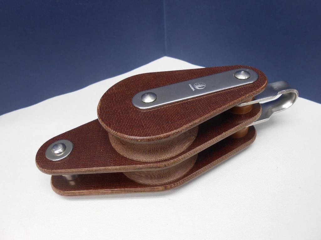 Tufnol Blok, Katrol, dubbelschijfs, hondsvot, 14 - 16 mm, Ophalen of Verzenden, Nieuw, Lijn of Blok