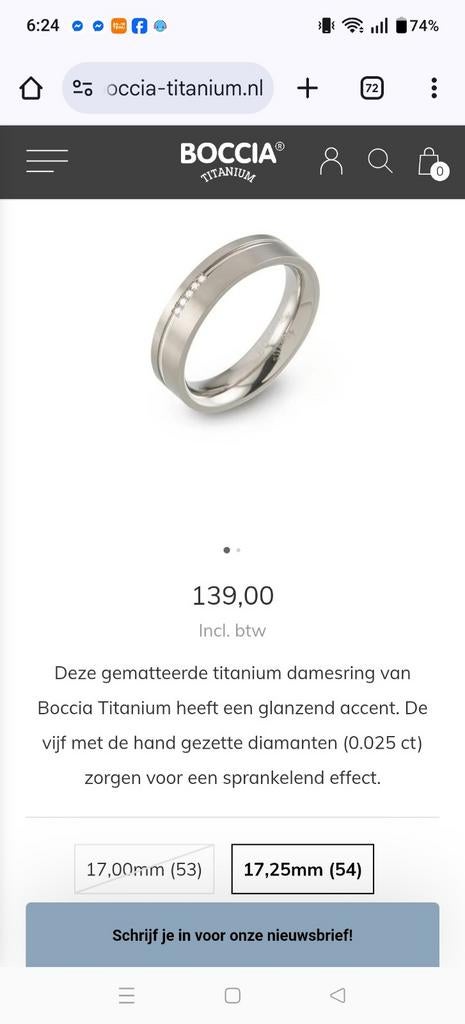 Boccia Titanium Ring, Ophalen of Verzenden, Nieuw, Zilver, Dame of Heer