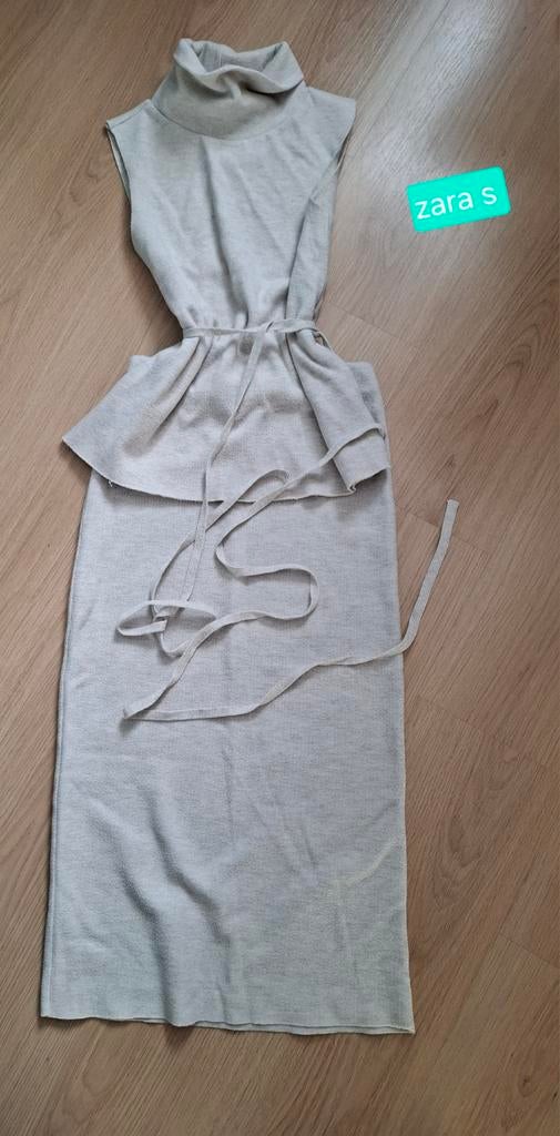 gebreide co-ord set Zara /mouwloze gebreide top midi-rok, Ophalen of Verzenden, Zo goed als nieuw, Maat 36 (S), Boven de knie
