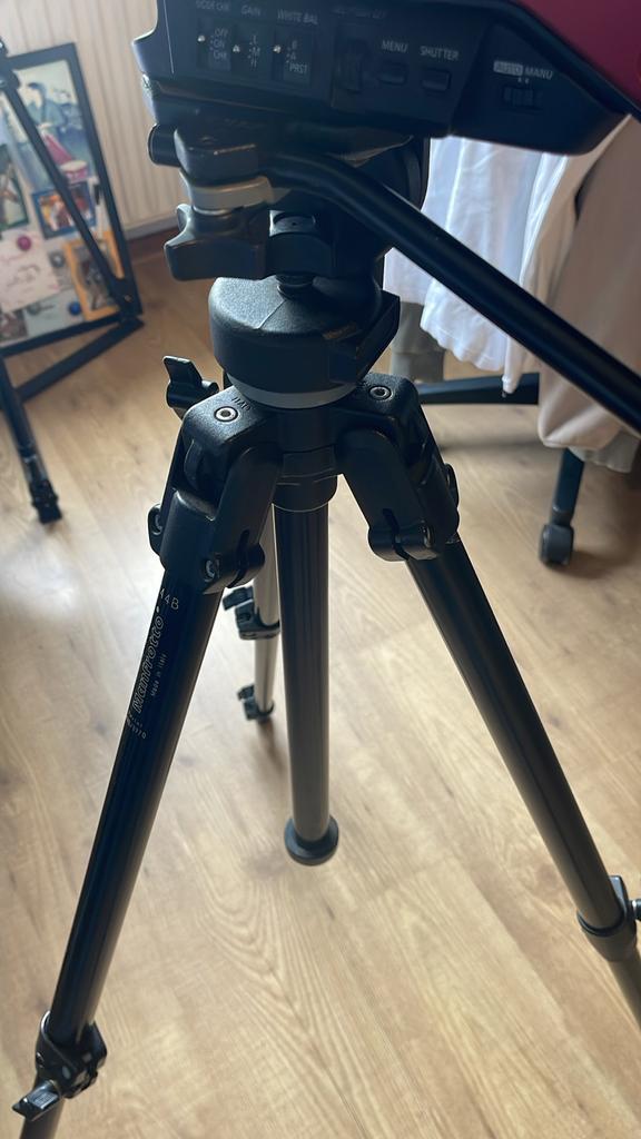 Manfrotto 144B professioneel statief + 2 lichte statieven, Audio, Tv en Foto, Ophalen, Gebruikt, Driepoot, 150 tot 175 cm