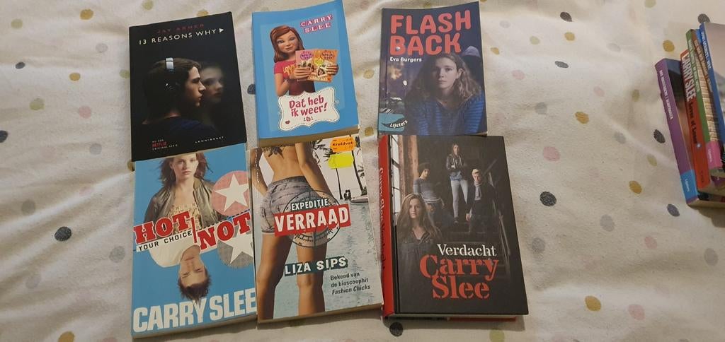 Jeugdboeken Carry Slee, Jay Asher, Eva Burgers en meer, Boeken, Ophalen of Verzenden, Gelezen, Carry Slee, Jay Asher, Eva Burgers, Liza Sips, John Schipper
