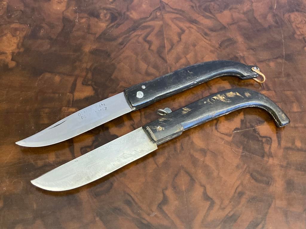 Vintage antiek Turkse Sivas knife geitenhoorn zakmes mes set, Ophalen of Verzenden, Gebruikt