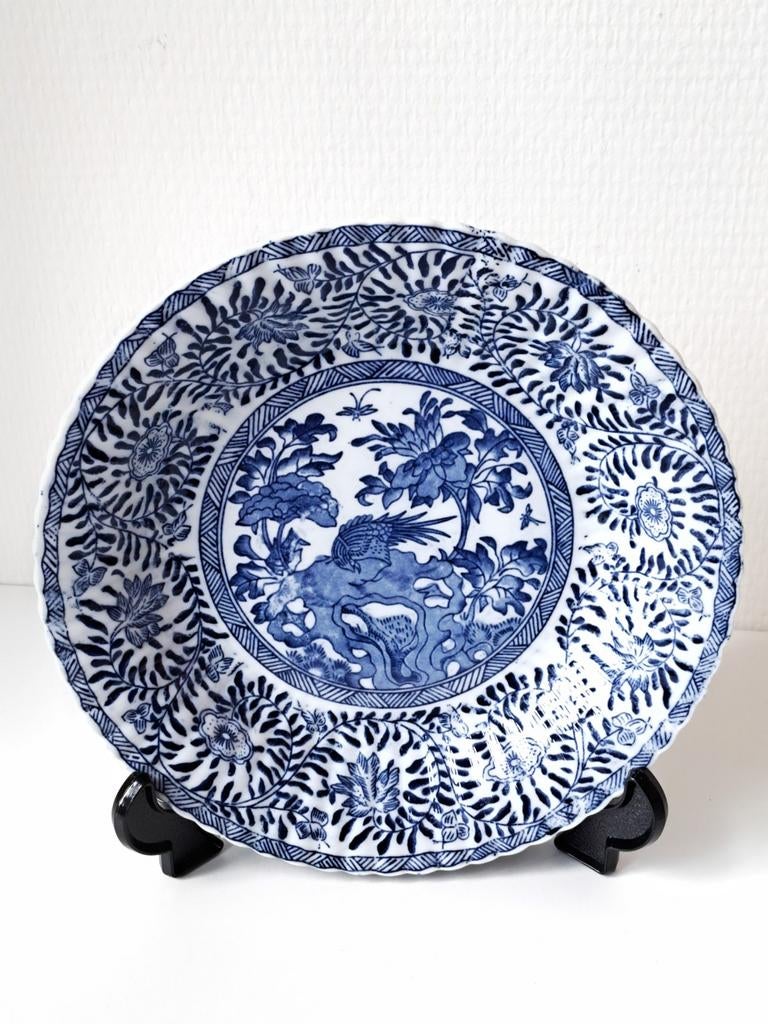 Mosa Maastricht Wandbord - Blauw-wit decor - Ø 22 cm, Antiek en Kunst, Ophalen of Verzenden