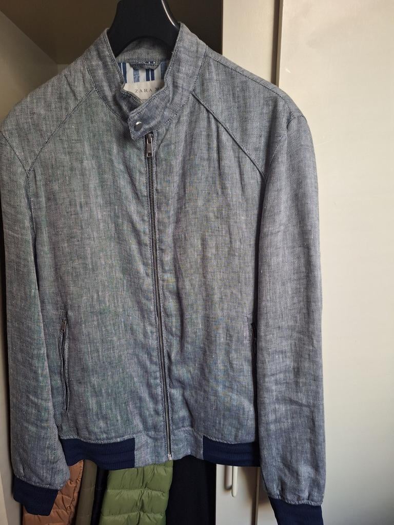 Zara blauw gemêleerde zomer jas maat M, Kleding | Heren, Jassen | Zomer, Nieuw, Maat 48/50 (M), Blauw, Ophalen of Verzenden