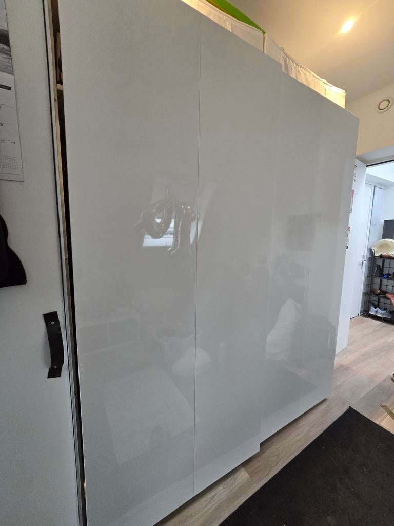 Ikea Pax Schuifdeuren Hasvik hoogglans wit 200x236 cm, Ophalen, 200 cm of meer, Zo goed als nieuw, 200 cm of meer