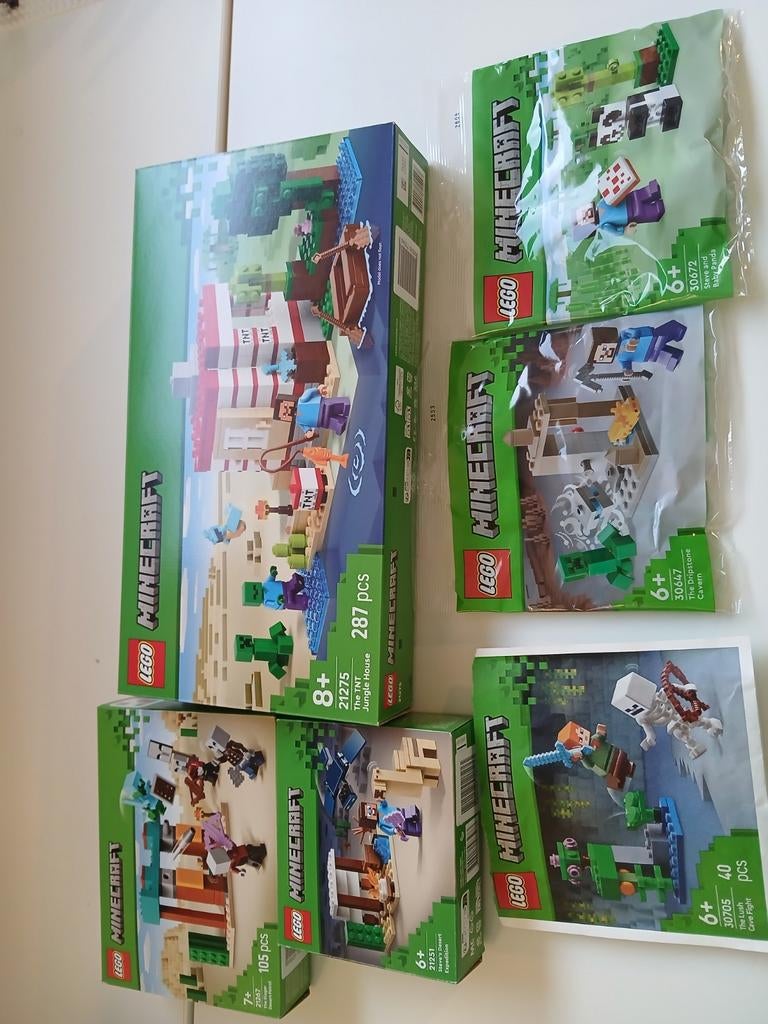 Lego minecraft. 30705, 30647, 30672, 21267, 21251, 21275, Ophalen of Verzenden, Zo goed als nieuw, Complete set, Lego