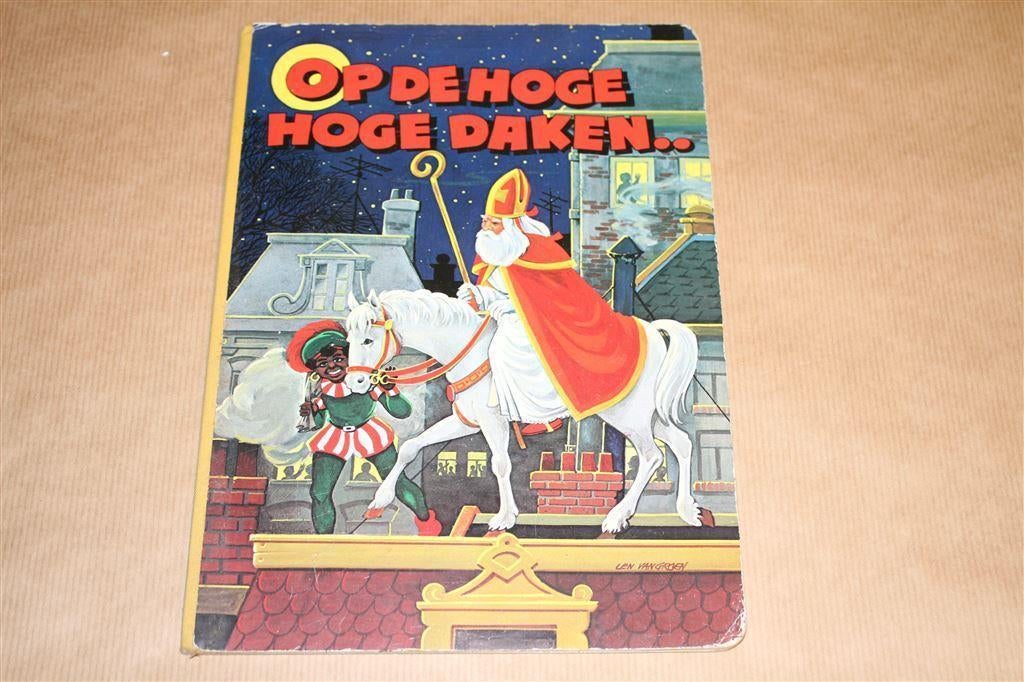 Oud Sinterklaas prentenboek - Op de hoge daken - ca 1960, Boeken, Ophalen of Verzenden, Gelezen