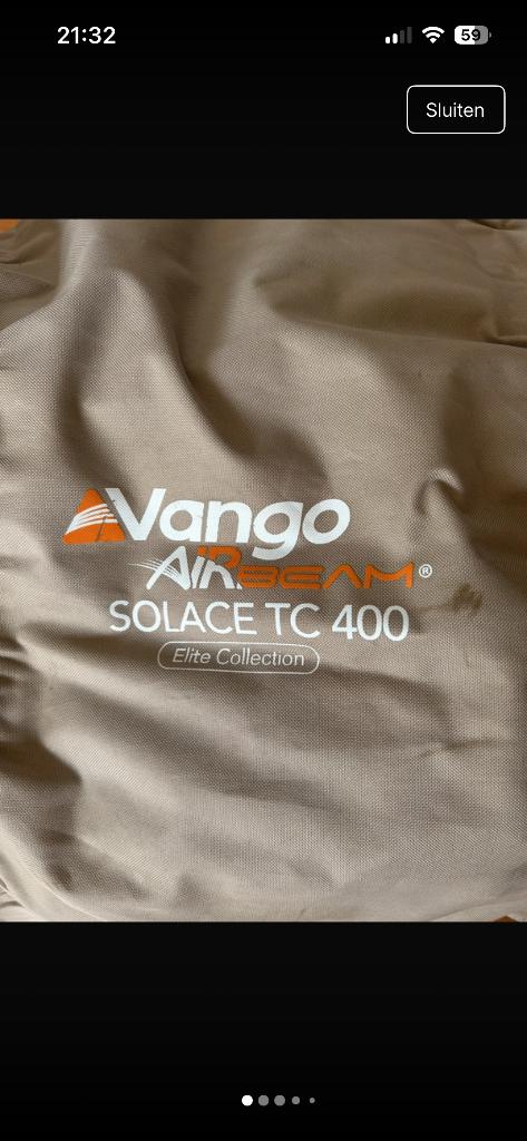 Vango airbeam katoenen tent, Ophalen, Zo goed als nieuw, Tot en met 4