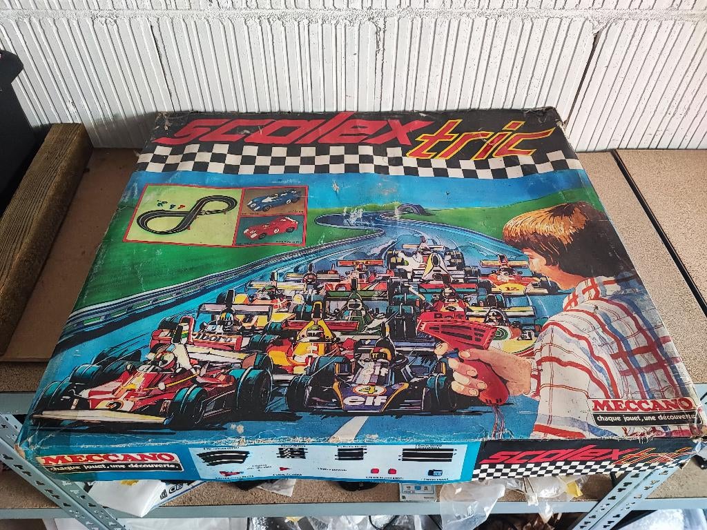 Meccano 099420 scolex tric oude retro racebaan set, Zelf te bouwen, Elektrisch, Ophalen, Overige merken