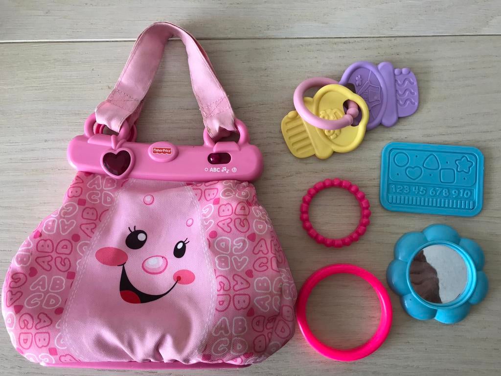 Fisher-Price…roze .. pratende hand-TAS .., Ophalen, Zo goed als nieuw, Speelset