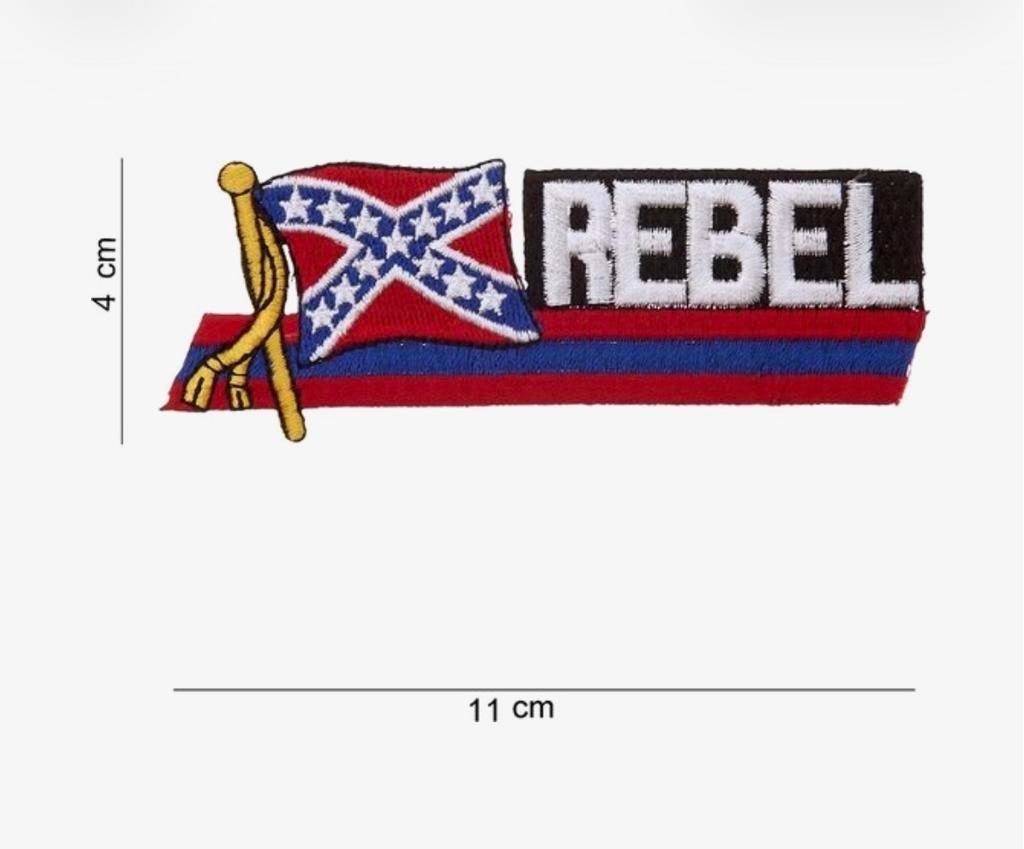 Wapende Rebel Vlag Patch - 4x11 cm, jas, vest, kleding, Ophalen of Verzenden, Nieuw, Overige typen