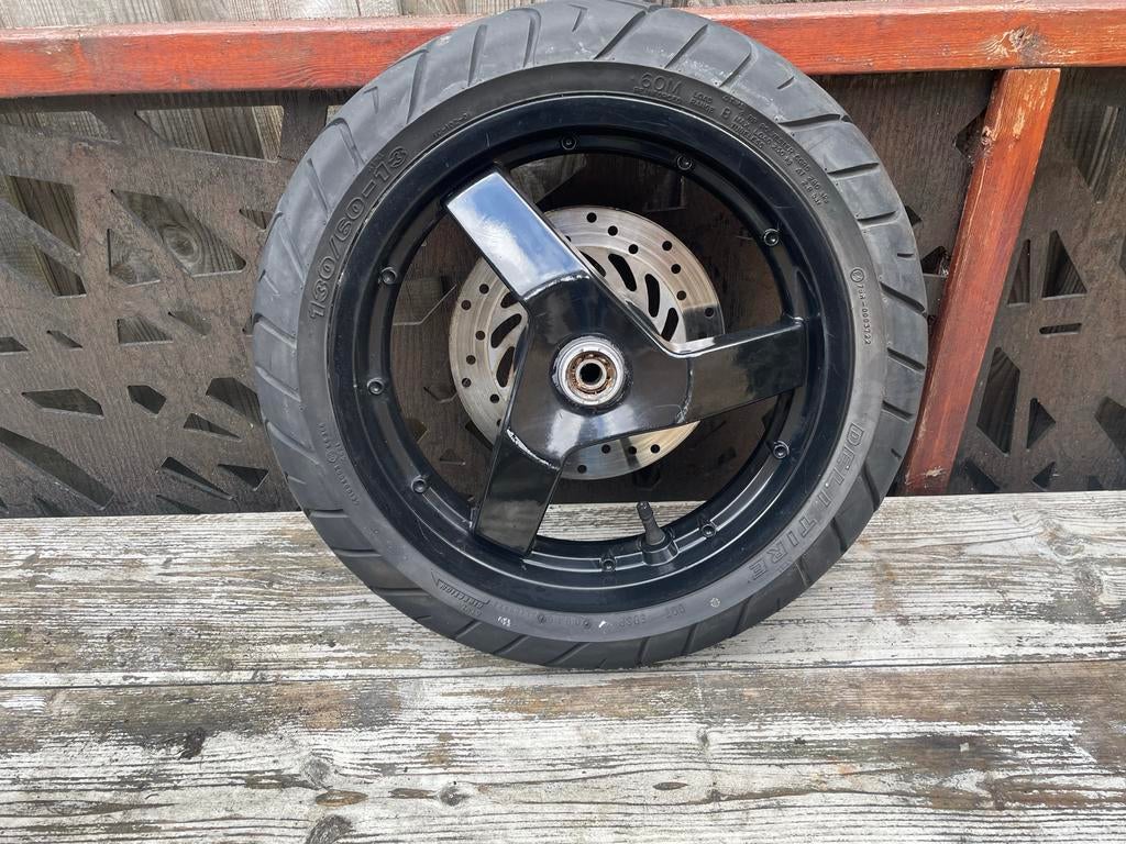 Voorband met velg en remschijf, Ophalen of Verzenden, Gebruikt, Overige typen, Overige merken