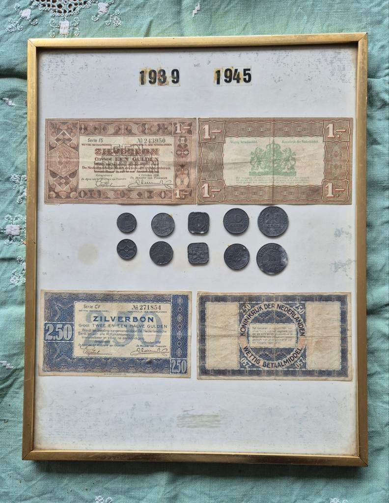 Papier/muntgeld/zilverbonnen oorlogsgeld 1939 - 1945, Postzegels en Munten, Munten en Bankbiljetten | Verzamelingen, Ophalen of Verzenden