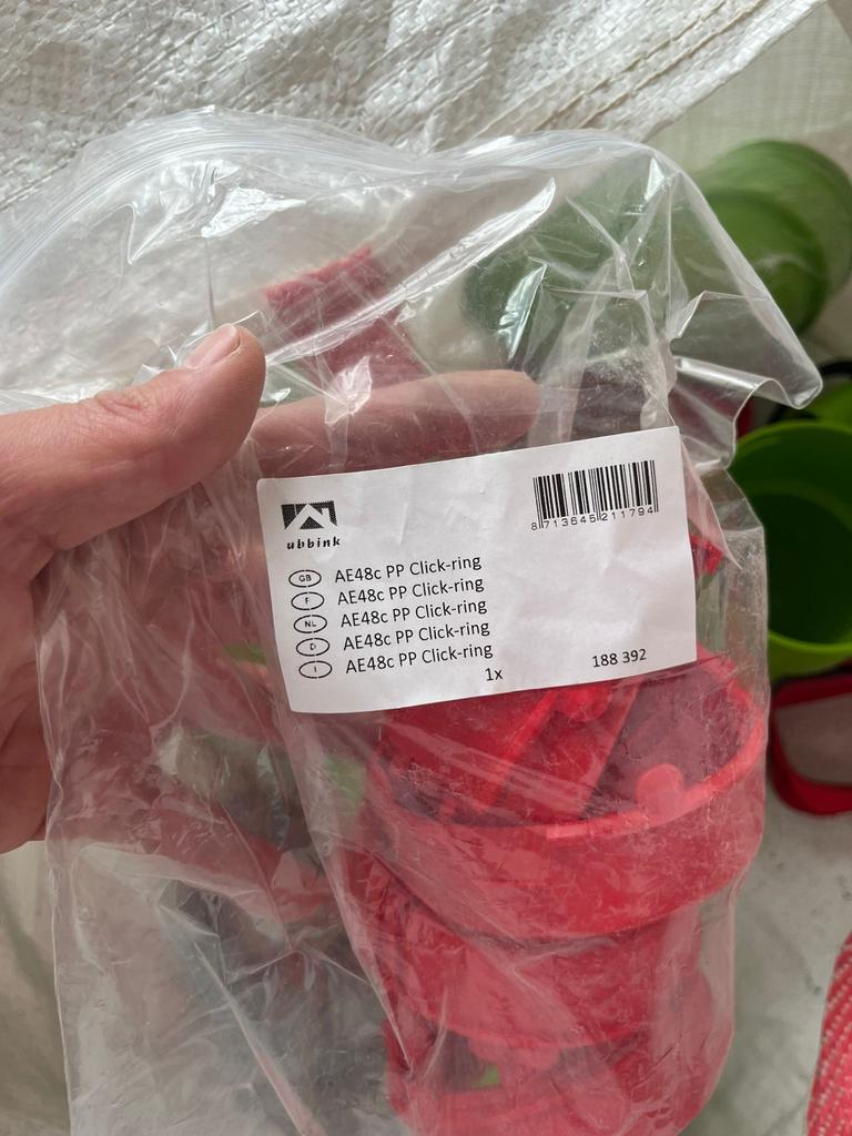 Ubbink Air Excellent AE48c Bocht 90 en Click-ringen, Doe-het-zelf en Verbouw, Ophalen, Bochten, Pvc, Nieuw